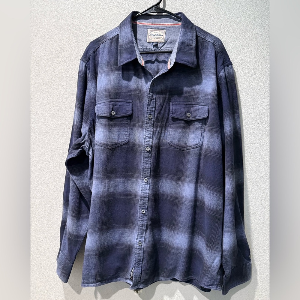 Men's Blue Plaid Button Down Shirt